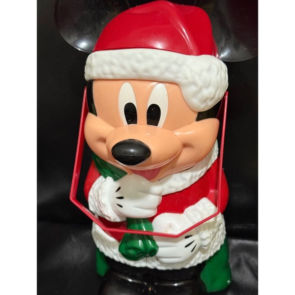 Vintage Christmas Mickey Mouse Bucket Hat Head Candy Container Holder - Picture 1 of 5